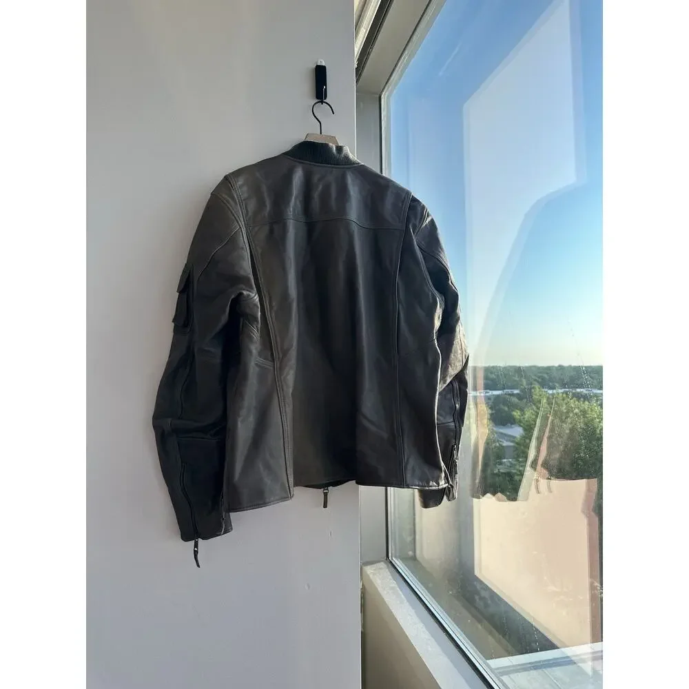Harley-Davidson Men's Mid-weight Brown Leather Jacket XL